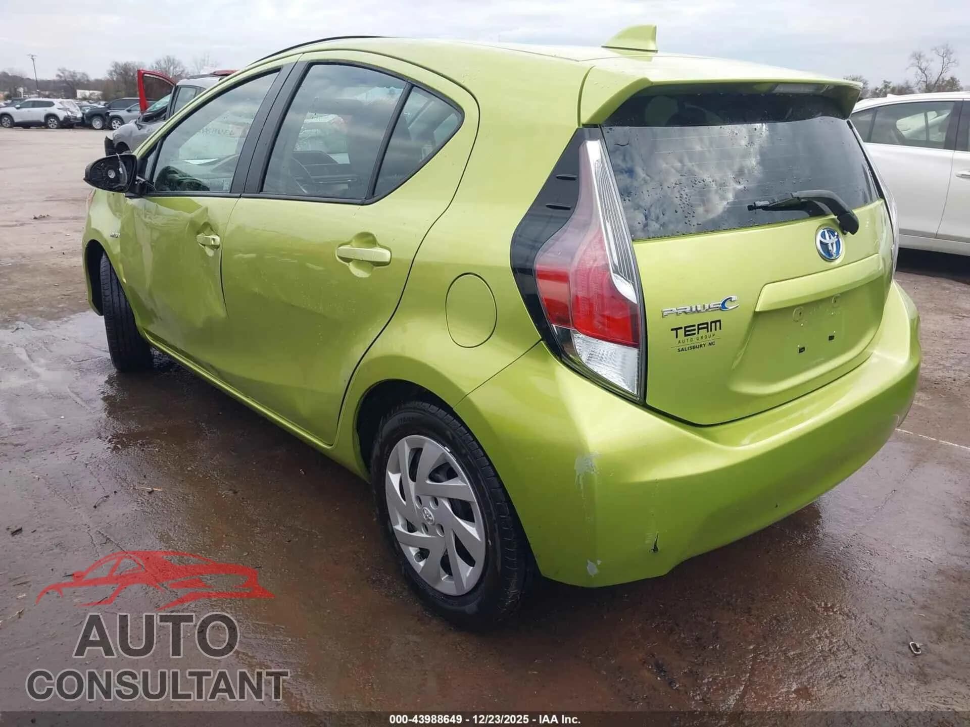 2015 TOYOTA PRIUS C Damaged VIN JTDKDTB37F1103649 – side profile 2015 TOYOTA PRIUS C Damaged VIN JTDKDTB37F1103649 – side profile