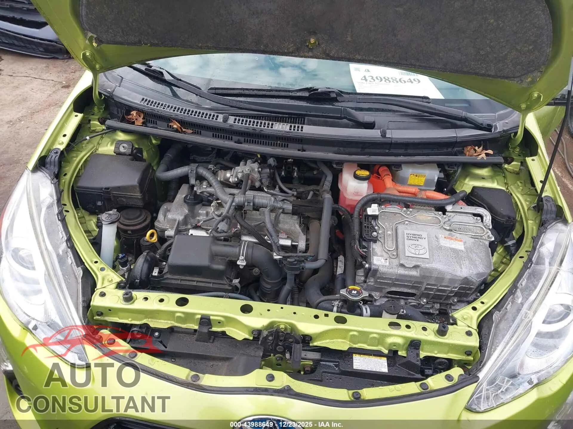 2015 TOYOTA PRIUS C Damaged VIN JTDKDTB37F1103649 – odometer reading 2015 TOYOTA PRIUS C Damaged VIN JTDKDTB37F1103649 – odometer reading