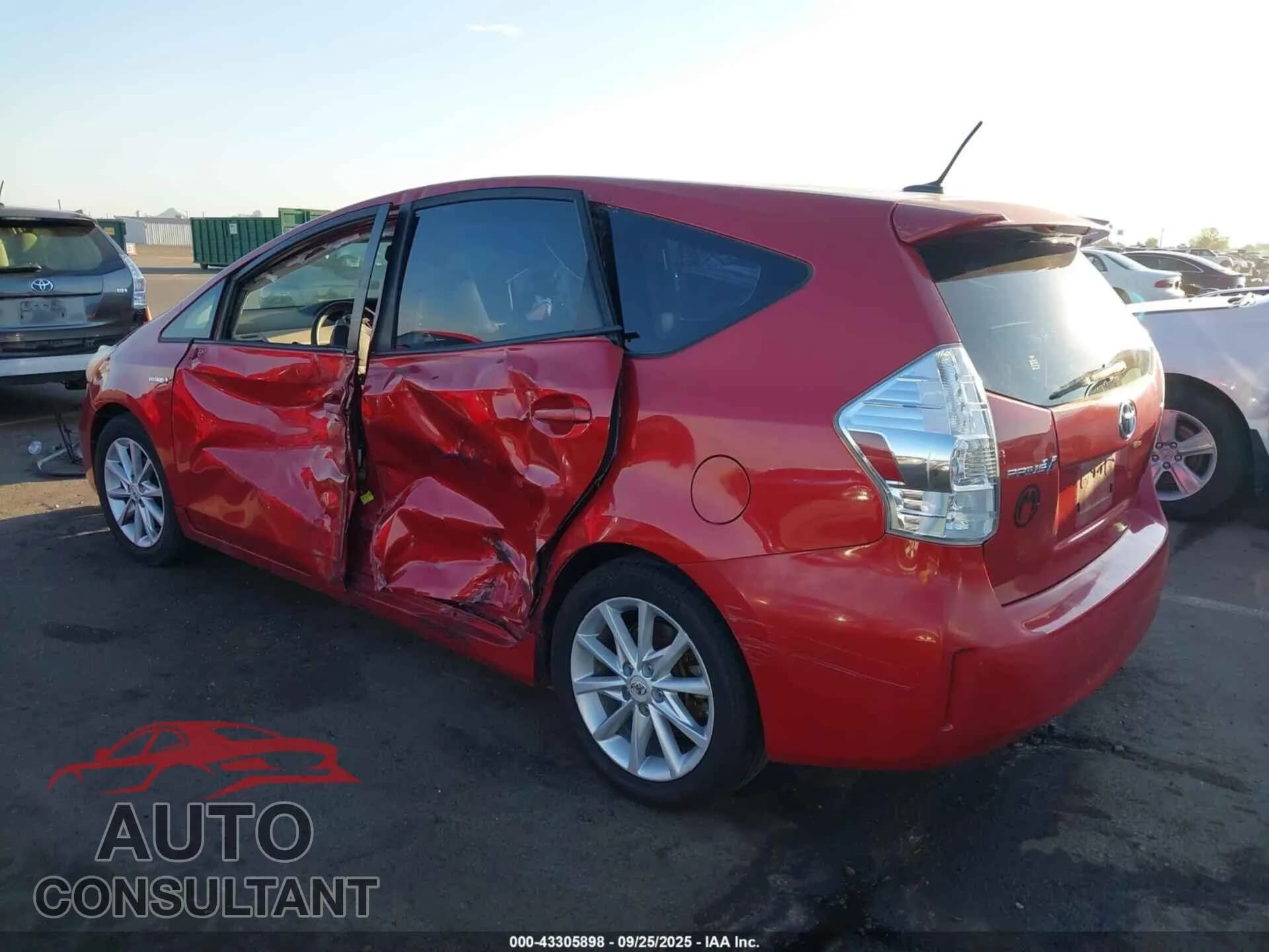 2012 TOYOTA PRIUS V Damaged VIN JTDZN3EU9C3154344 – side profile 2012 TOYOTA PRIUS V Damaged VIN JTDZN3EU9C3154344 – side profile