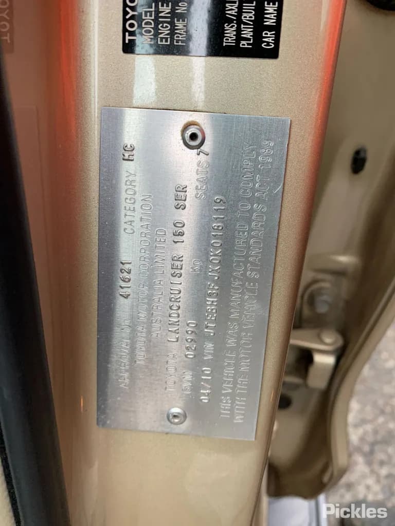 2010 Toyota Landcruiser Prado - VIN JTEBH3FJX0K018119 2010 Toyota Landcruiser Prado VIN JTEBH3FJX0K018119