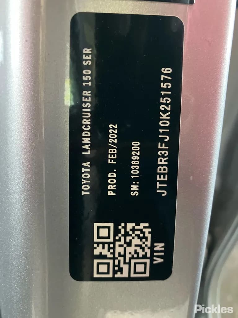 2022 Toyota Landcruiser Prado - VIN JTEBR3FJ10K251576 2022 Toyota Landcruiser Prado VIN JTEBR3FJ10K251576