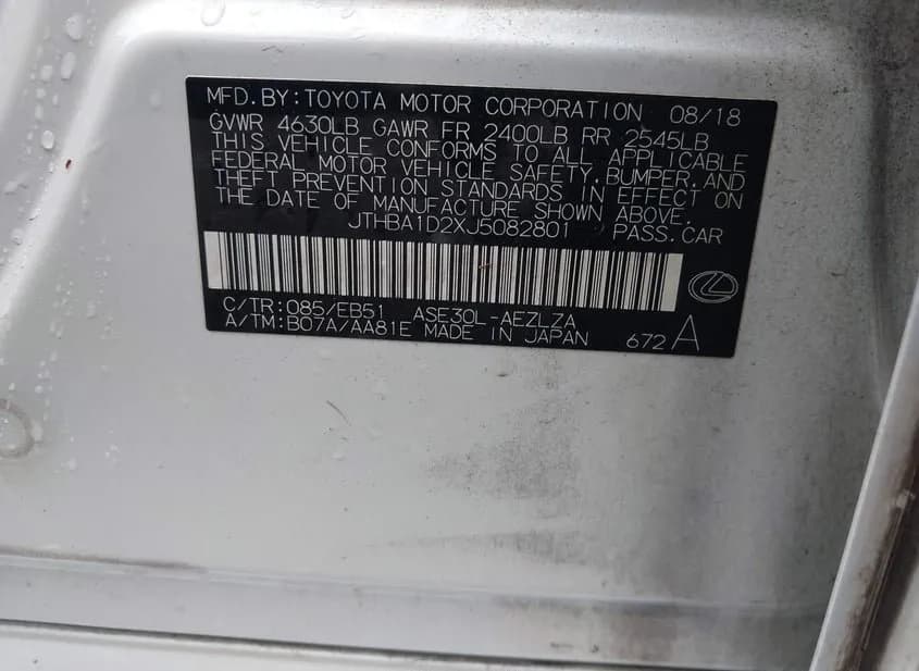 2018 LEXUS IS Used VIN JTHBA1D2XJ5082801 – photo 14 2018 LEXUS IS Used VIN JTHBA1D2XJ5082801 – photo 14