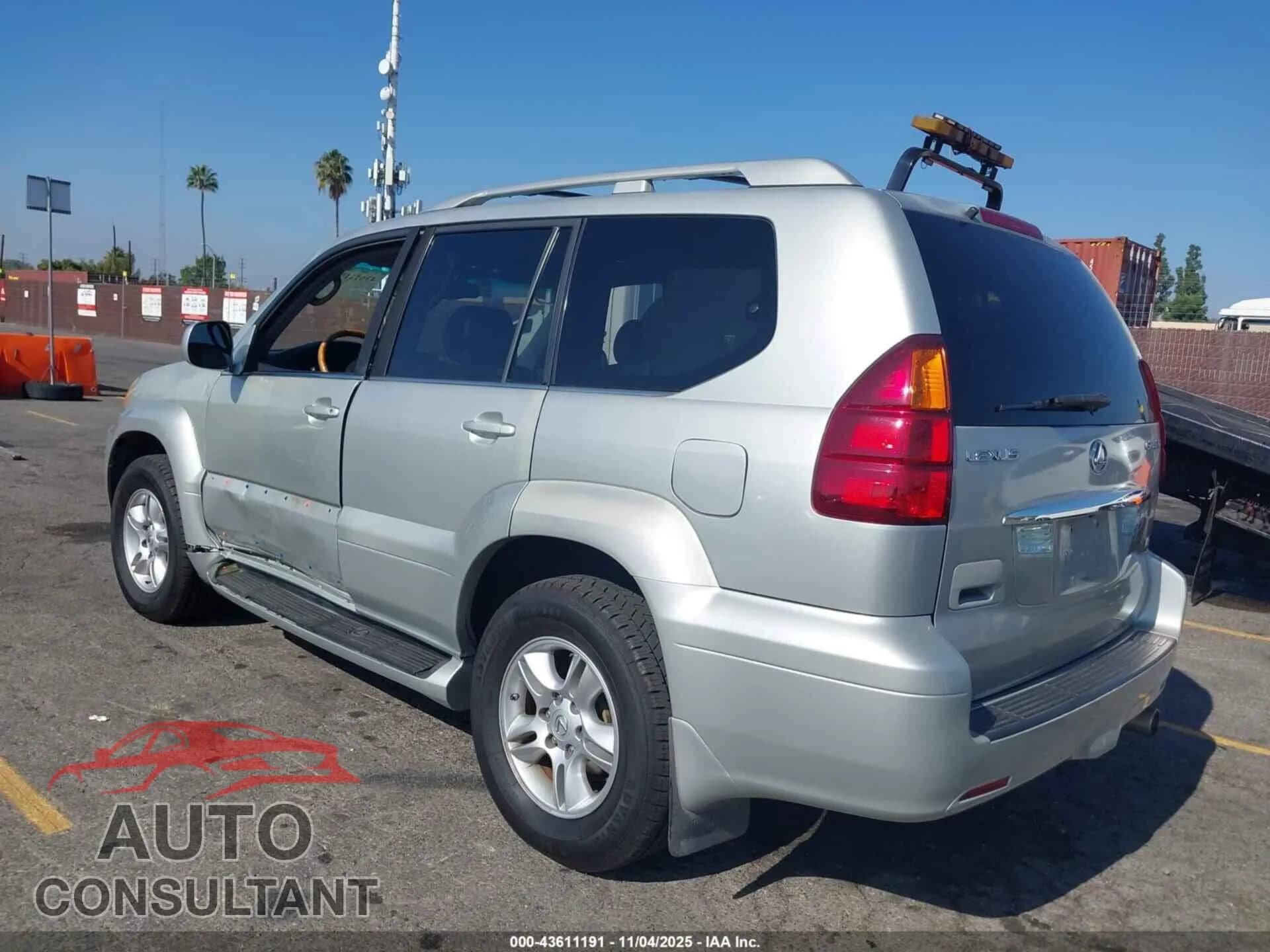 2004 LEXUS GX 470 Damaged VIN JTJBT20X140060624 – side profile 2004 LEXUS GX 470 Damaged VIN JTJBT20X140060624 – side profile