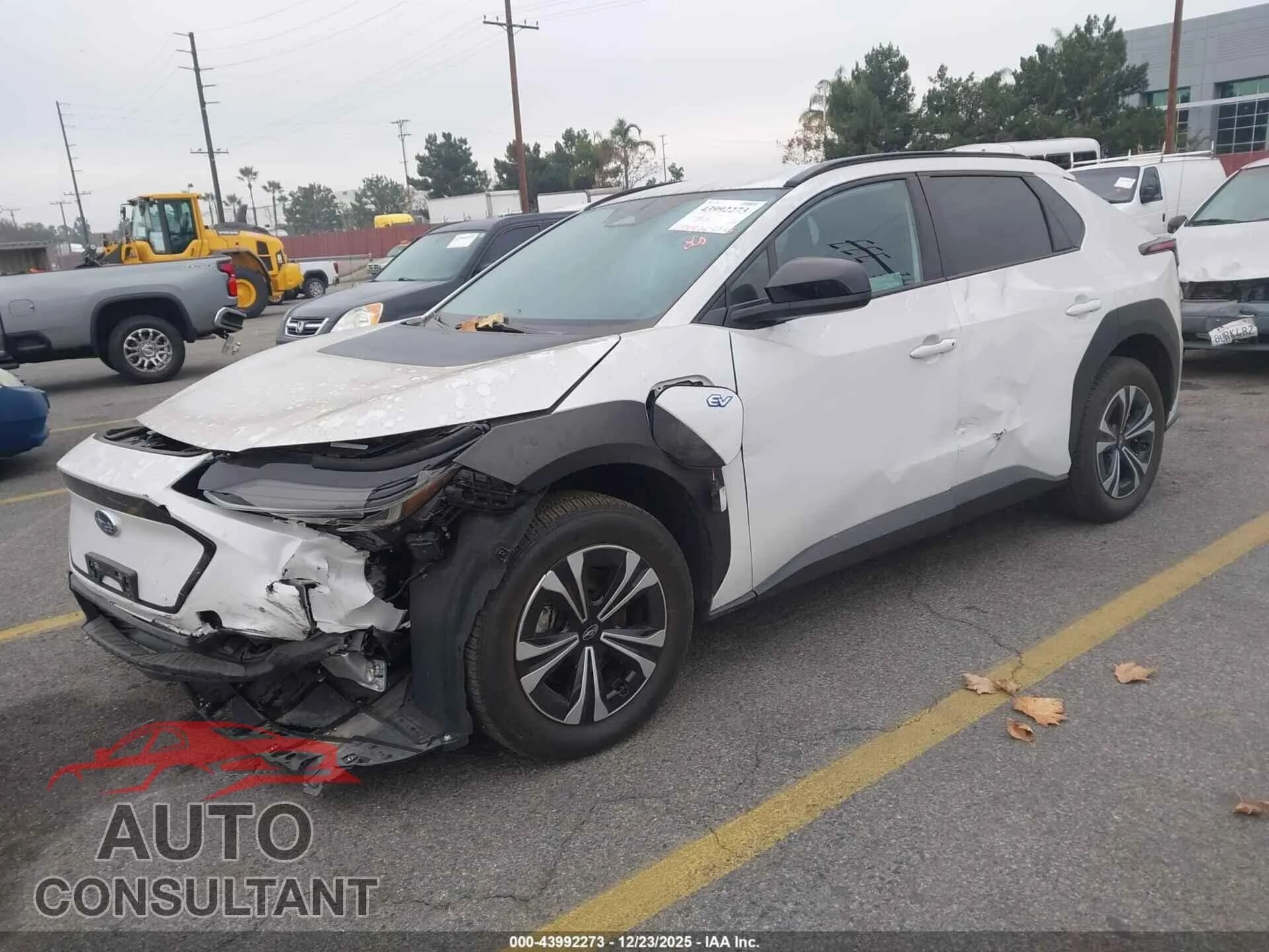 2024 SUBARU SOLTERRA Damaged VIN JTMABABA8RA057189 – rear exterior 2024 SUBARU SOLTERRA Damaged VIN JTMABABA8RA057189 – rear exterior