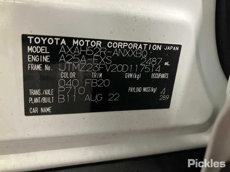 2022 Toyota RAV4 Used VIN JTMZ23FV20D117514 – undercarriage 2022 Toyota RAV4 Used VIN JTMZ23FV20D117514 – undercarriage