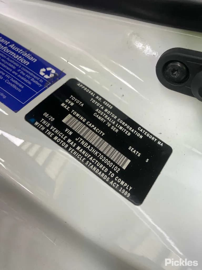 2020 Toyota Camry Used VIN JTNBA3HK703000102 – undercarriage 2020 Toyota Camry Used VIN JTNBA3HK703000102 – undercarriage