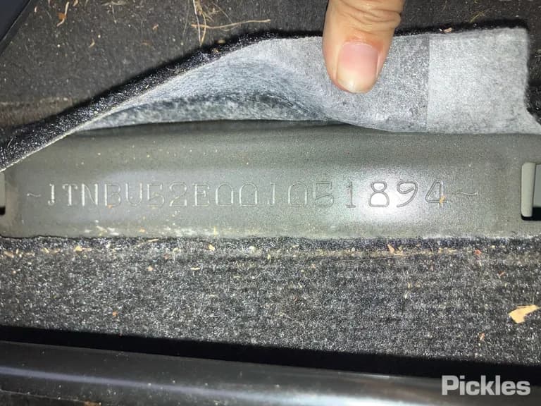 2010 Toyota Corolla Used VIN JTNBU52E00J051894 – trunk area 2010 Toyota Corolla Used VIN JTNBU52E00J051894 – trunk area