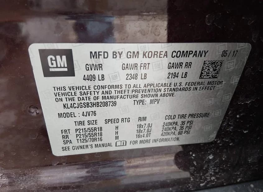 2017 BUICK Encore Used VIN KL4CJGSB3HB208739 – exterior detail 2017 BUICK Encore Used VIN KL4CJGSB3HB208739 – exterior detail