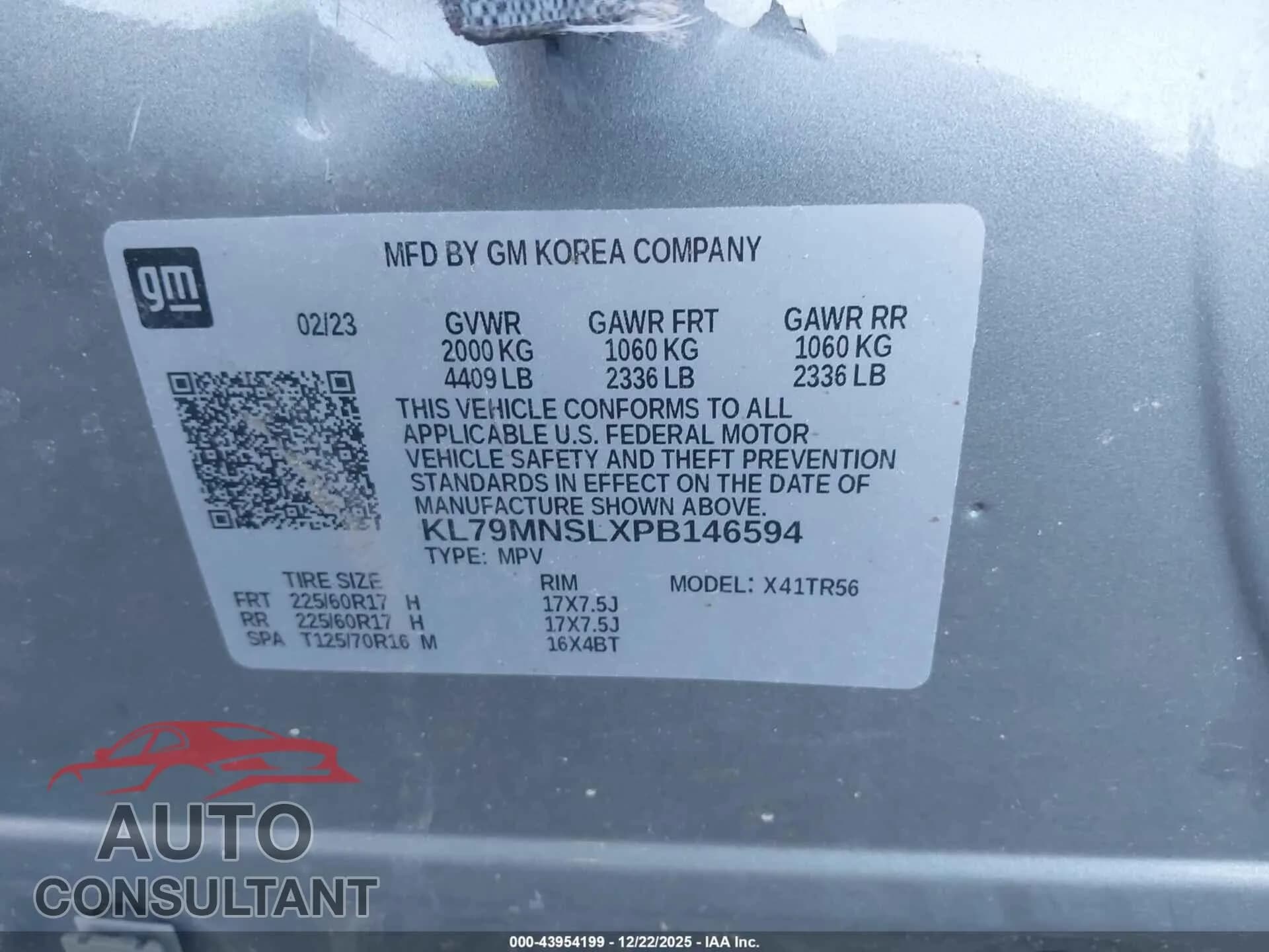 2023 CHEVROLET TRAILBLAZER Damaged VIN KL79MNSLXPB146594 – trunk area 2023 CHEVROLET TRAILBLAZER Damaged VIN KL79MNSLXPB146594 – trunk area