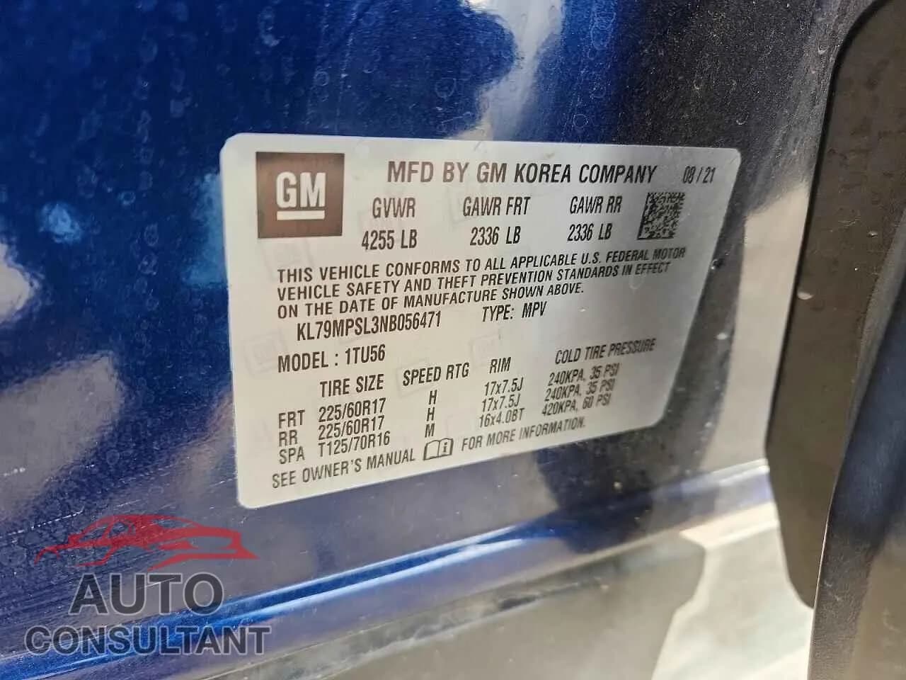 2022 CHEVROLET TRAILBLZR Damaged VIN KL79MPSL3NB056471 – photo 12 2022 CHEVROLET TRAILBLZR Damaged VIN KL79MPSL3NB056471 – photo 12