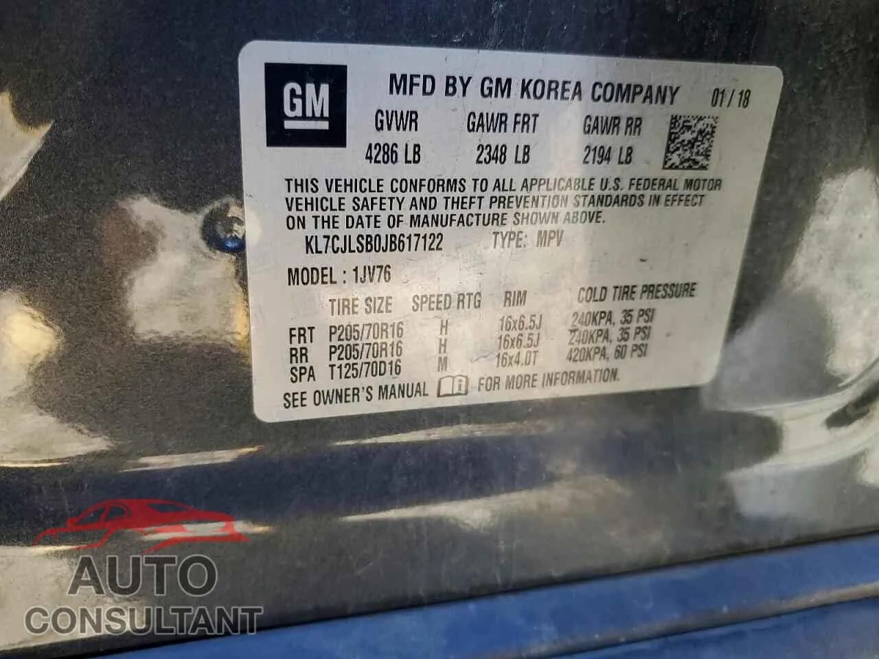 2018 CHEVROLET TRAX Damaged VIN KL7CJLSB0JB617122 – photo 12 2018 CHEVROLET TRAX Damaged VIN KL7CJLSB0JB617122 – photo 12