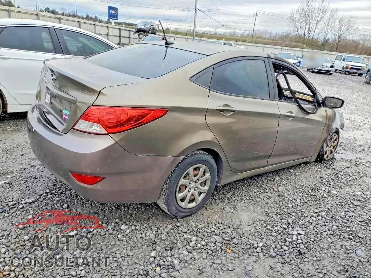 2014 HYUNDAI ACCENT Damaged VIN KMHCT4AE0EU715569 – side profile 2014 HYUNDAI ACCENT Damaged VIN KMHCT4AE0EU715569 – side profile