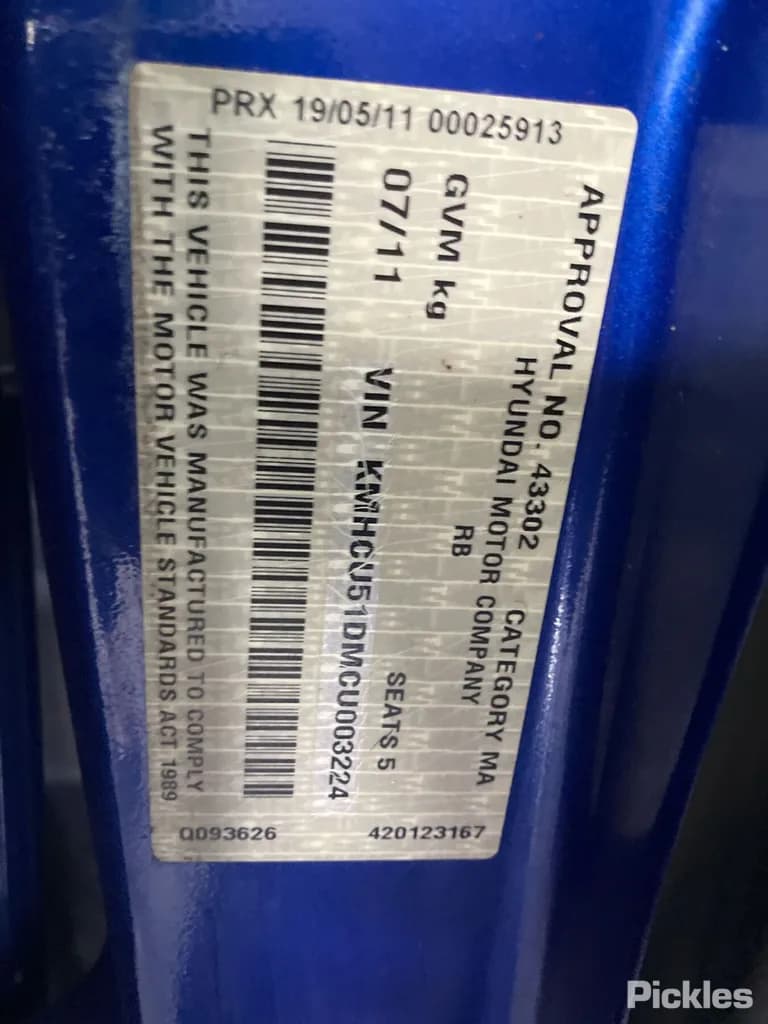 2011 Hyundai Accent Used VIN KMHCU51DMCU003224 – odometer reading 2011 Hyundai Accent Used VIN KMHCU51DMCU003224 – odometer reading