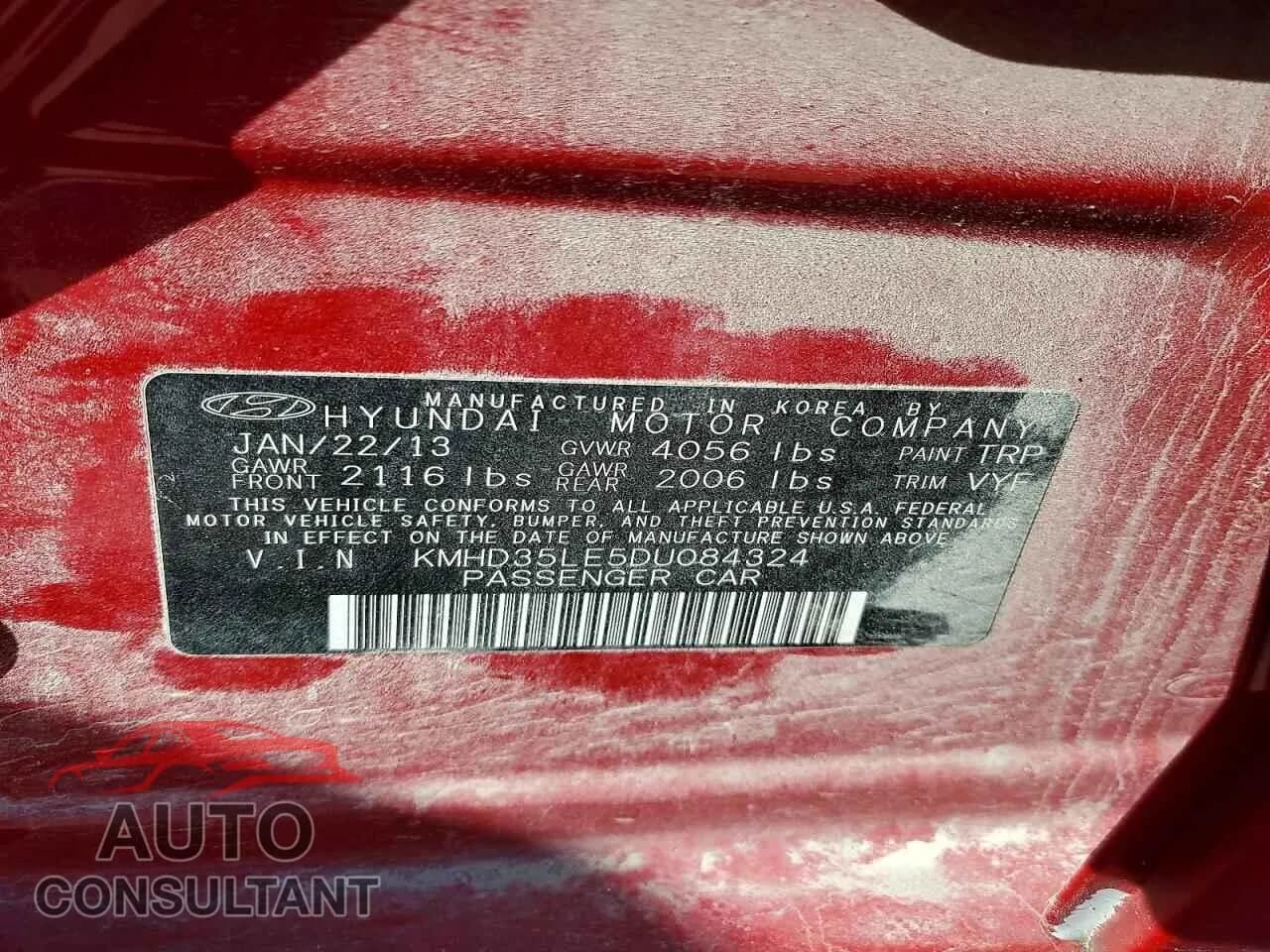 2013 HYUNDAI ELANTRA Damaged VIN KMHD35LE5DU084324 – photo 12 2013 HYUNDAI ELANTRA Damaged VIN KMHD35LE5DU084324 – photo 12