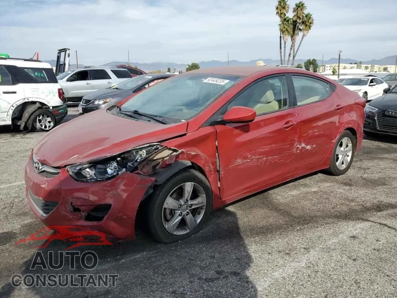 2013 HYUNDAI ELANTRA Damaged VIN KMHDH4AE1DU723071 – front exterior 2013 HYUNDAI ELANTRA Damaged VIN KMHDH4AE1DU723071 – front exterior