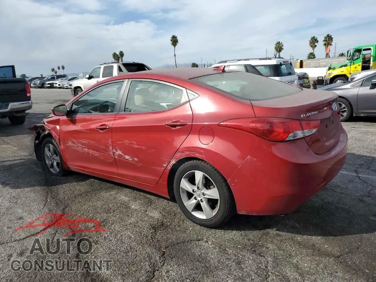 2013 HYUNDAI ELANTRA Damaged VIN KMHDH4AE1DU723071 – rear exterior 2013 HYUNDAI ELANTRA Damaged VIN KMHDH4AE1DU723071 – rear exterior