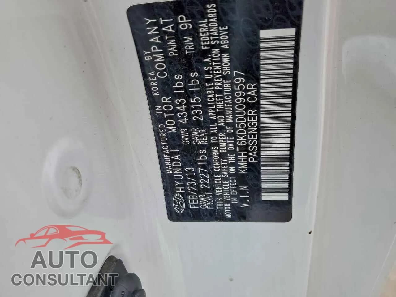 2013 HYUNDAI GENESIS Damaged VIN KMHHT6KD5DU099597 – photo 13 2013 HYUNDAI GENESIS Damaged VIN KMHHT6KD5DU099597 – photo 13