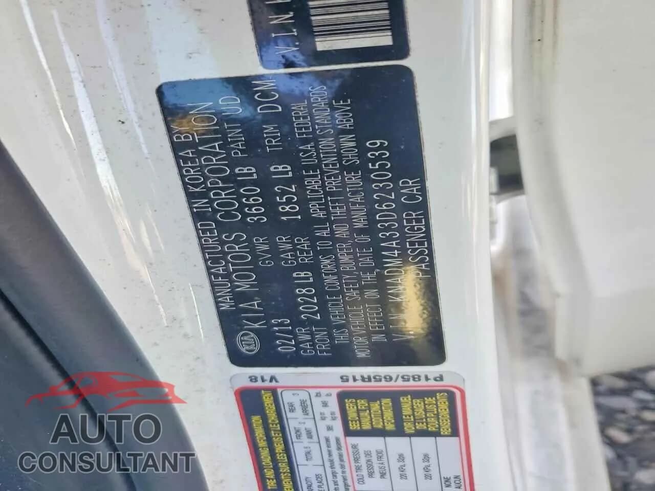 2013 KIA RIO Damaged VIN KNADM4A33D6230539 – photo 13 2013 KIA RIO Damaged VIN KNADM4A33D6230539 – photo 13