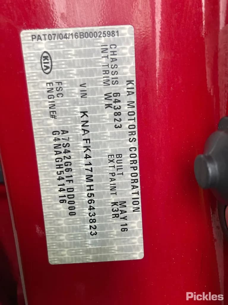 2016 Kia Cerato Used VIN KNAFK417MH5643823 – odometer reading 2016 Kia Cerato Used VIN KNAFK417MH5643823 – odometer reading