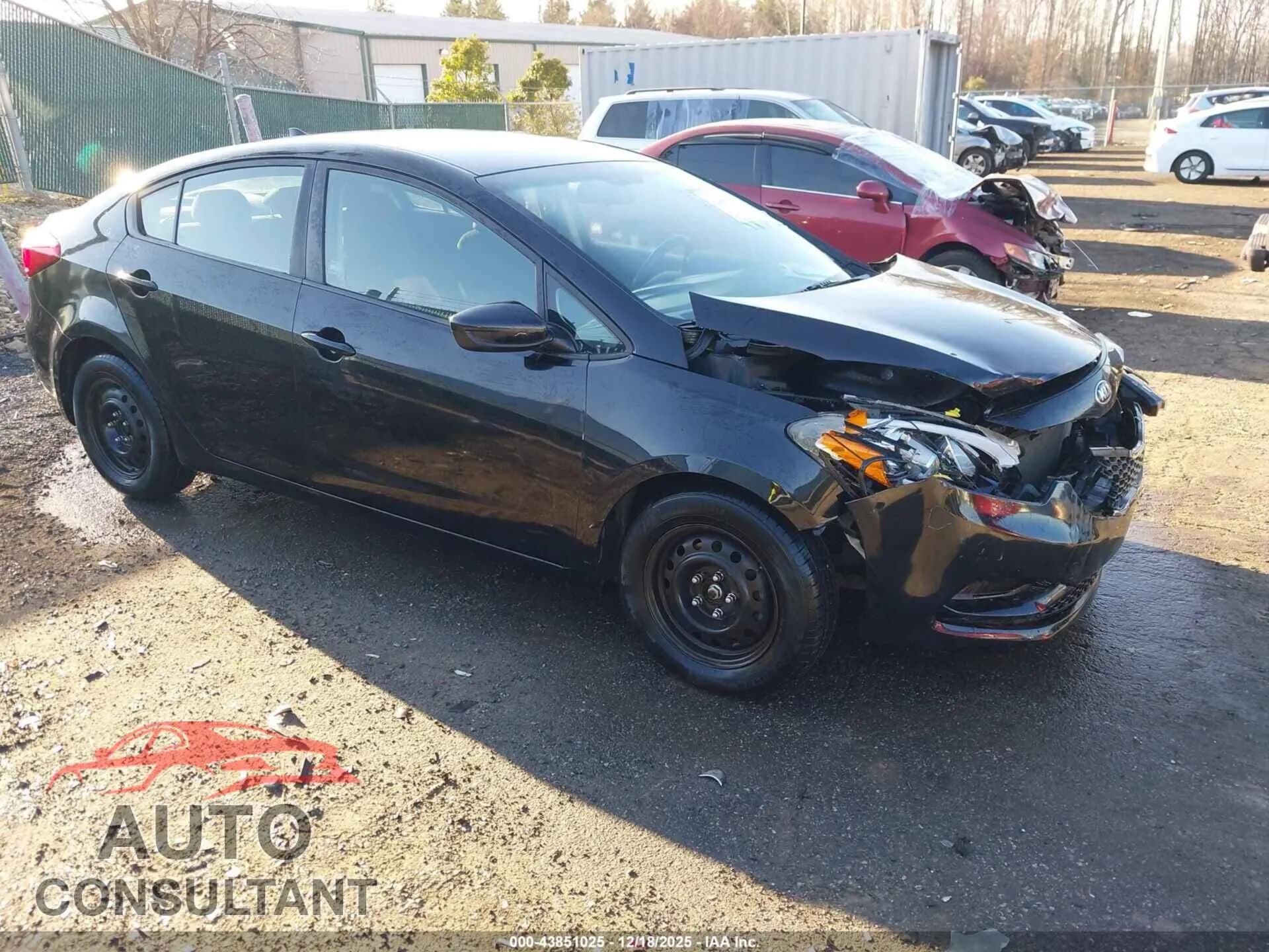 2016 KIA FORTE Damaged VIN KNAFK4A67G5496777 – front exterior 2016 KIA FORTE Damaged VIN KNAFK4A67G5496777 – front exterior