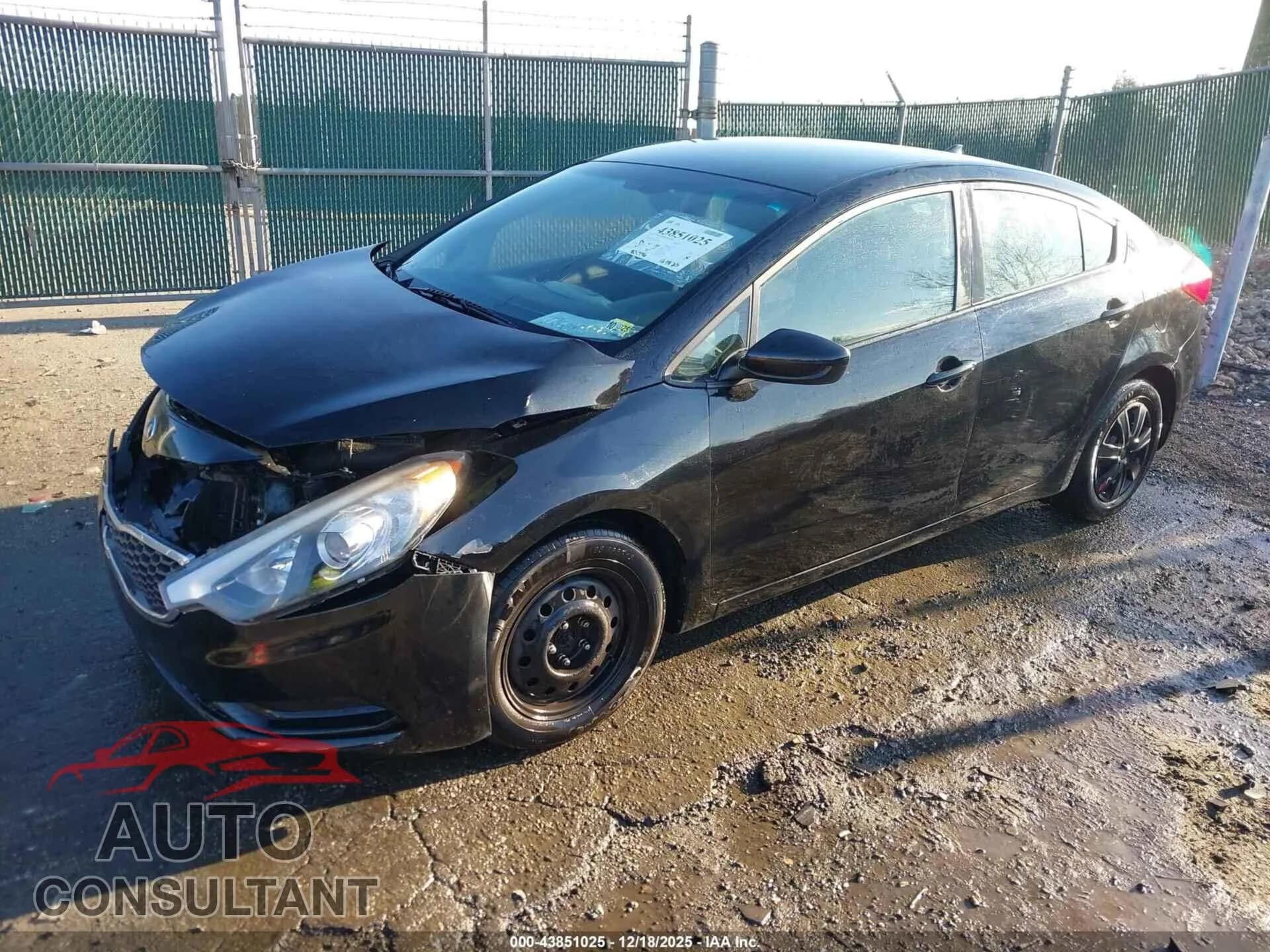 2016 KIA FORTE Damaged VIN KNAFK4A67G5496777 – rear exterior 2016 KIA FORTE Damaged VIN KNAFK4A67G5496777 – rear exterior