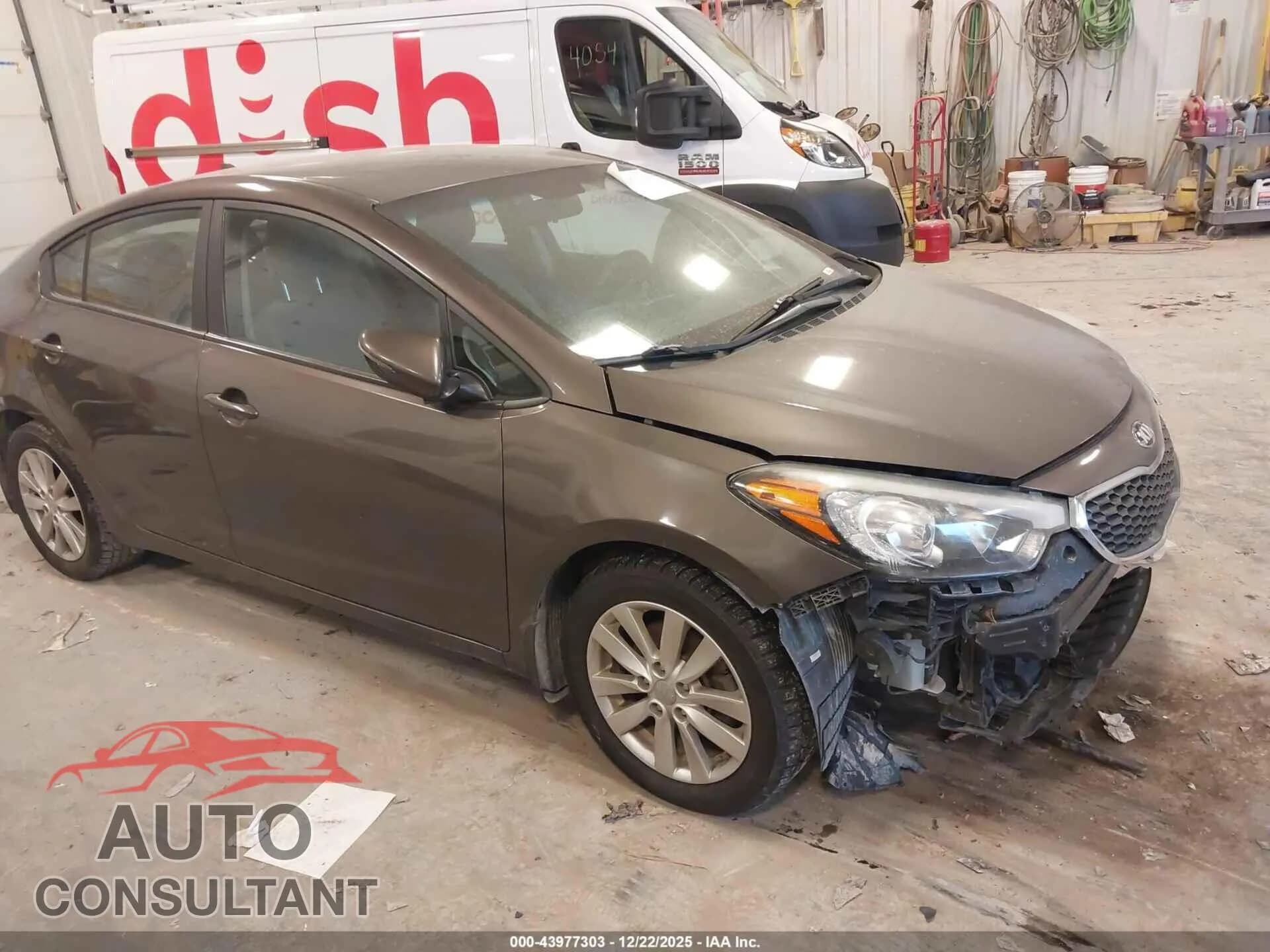 2014 KIA FORTE Damaged VIN KNAFX4A66E5135376 – front exterior 2014 KIA FORTE Damaged VIN KNAFX4A66E5135376 – front exterior
