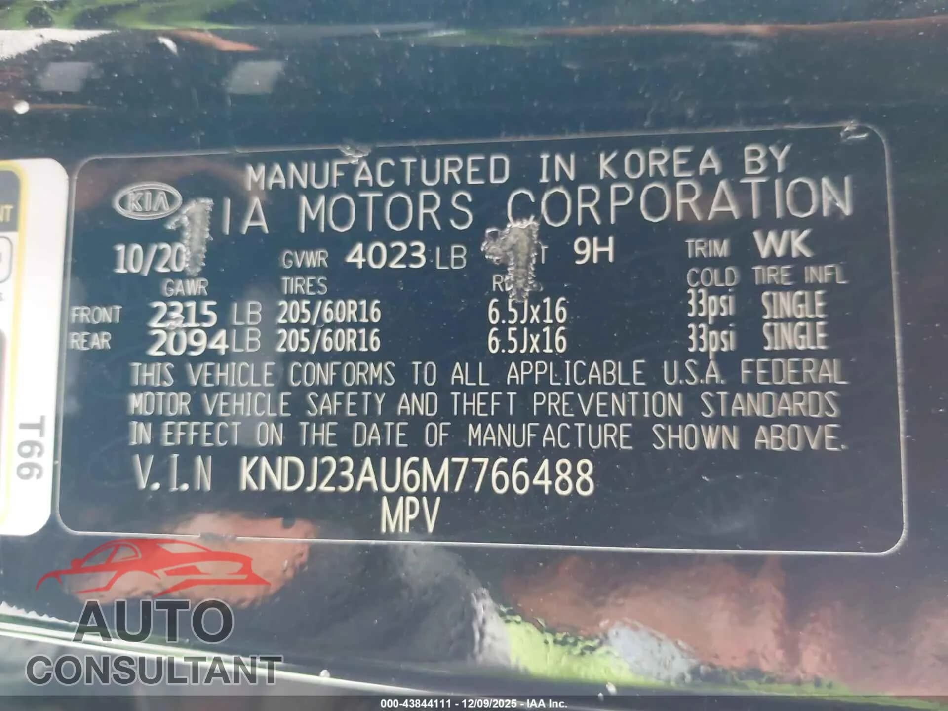 2021 KIA SOUL Damaged VIN KNDJ23AU6M7766488 – trunk area 2021 KIA SOUL Damaged VIN KNDJ23AU6M7766488 – trunk area