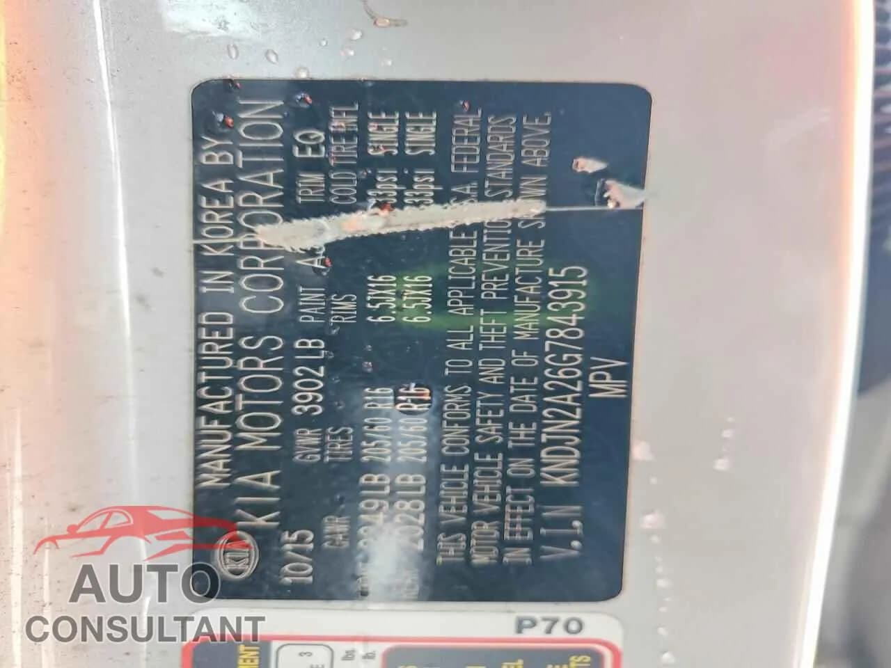 2016 KIA SOUL Damaged VIN KNDJN2A26G7843915 – photo 13 2016 KIA SOUL Damaged VIN KNDJN2A26G7843915 – photo 13