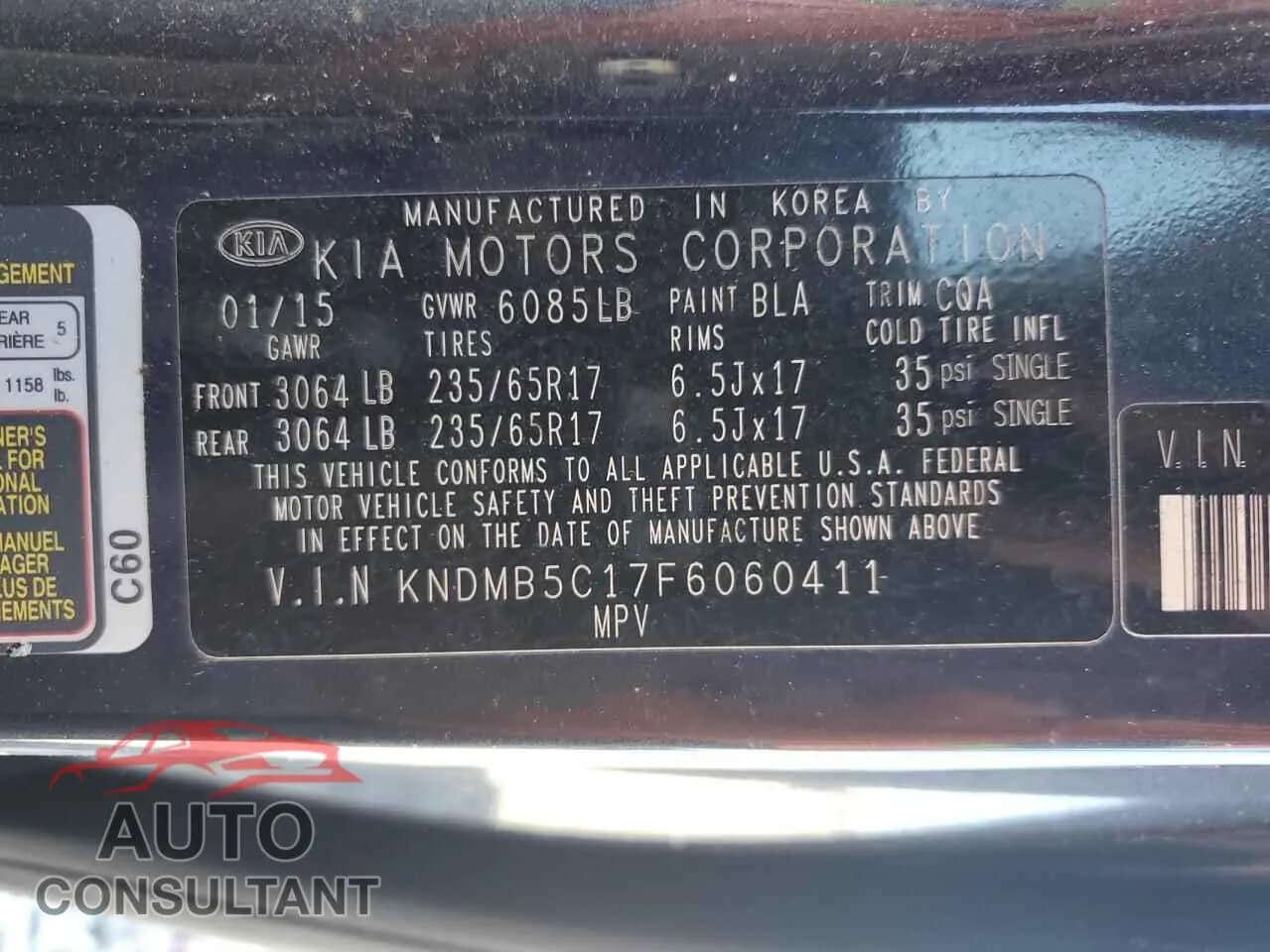 2015 KIA All Models Damaged VIN KNDMB5C17F6060411 – photo 13 2015 KIA All Models Damaged VIN KNDMB5C17F6060411 – photo 13