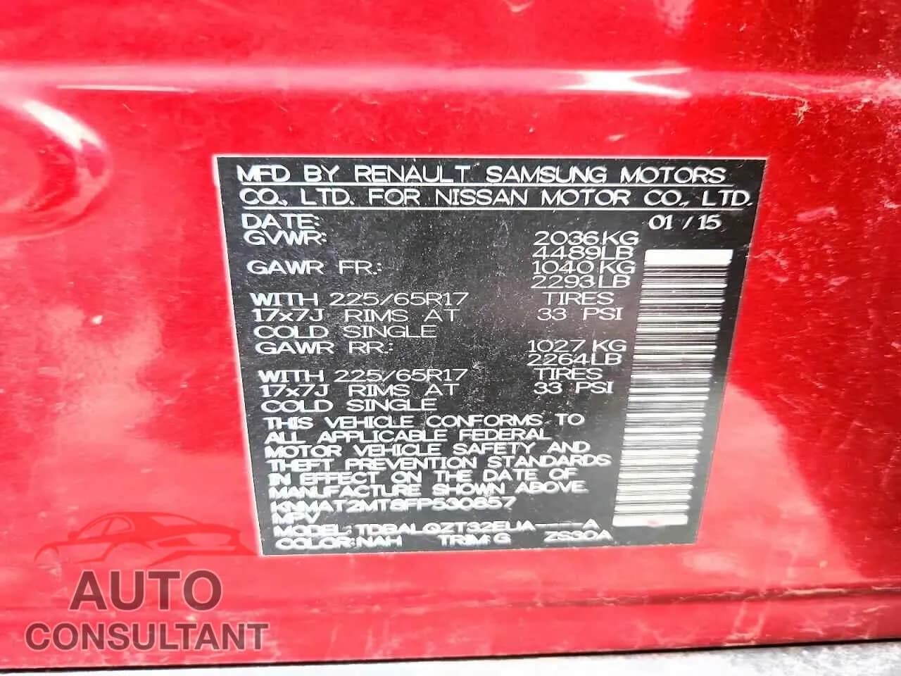 2015 NISSAN ROGUE Damaged VIN KNMAT2MT8FP530857 – photo 13 2015 NISSAN ROGUE Damaged VIN KNMAT2MT8FP530857 – photo 13