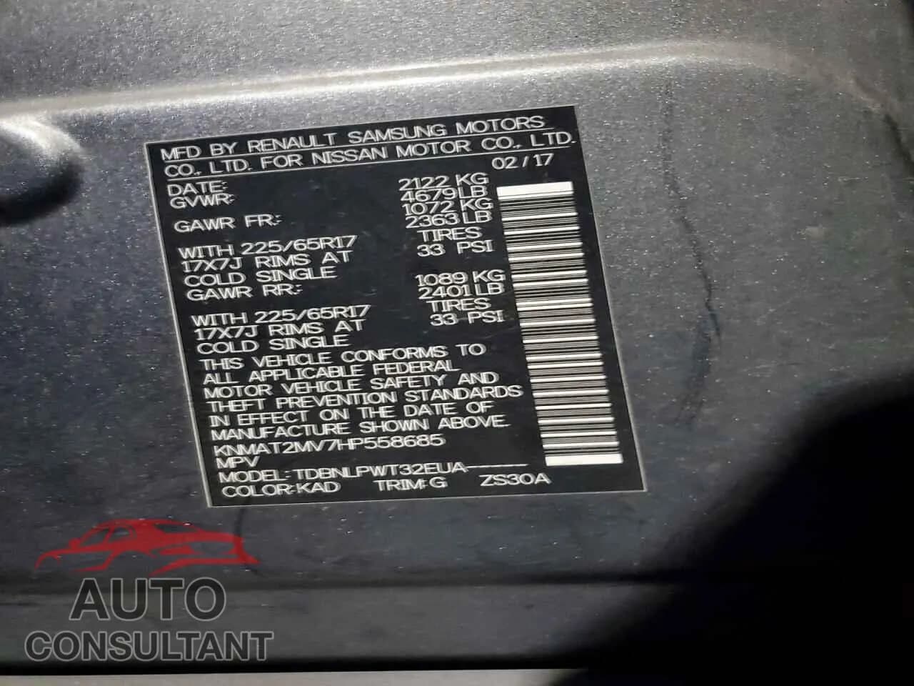 2017 NISSAN ROGUE Damaged VIN KNMAT2MV7HP558685 – photo 12 2017 NISSAN ROGUE Damaged VIN KNMAT2MV7HP558685 – photo 12