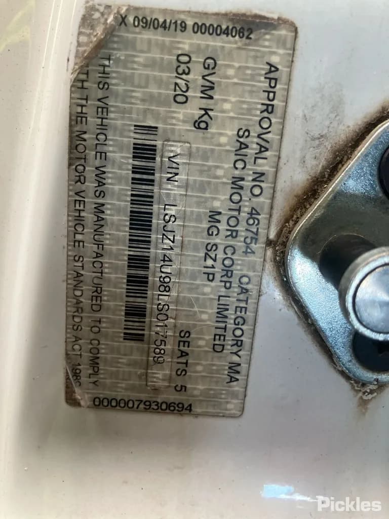 2020 MG MG3 Used VIN LSJZ14U98LS017589 – trunk area 2020 MG MG3 Used VIN LSJZ14U98LS017589 – trunk area