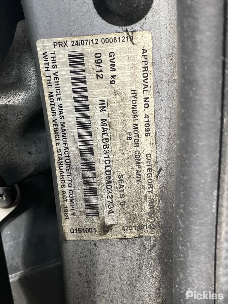 2012 Hyundai i20 Used VIN MALBB31CLDM032734 – odometer reading 2012 Hyundai i20 Used VIN MALBB31CLDM032734 – odometer reading