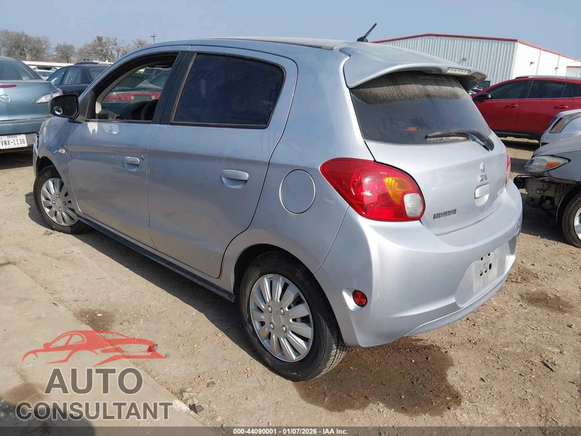 2015 MITSUBISHI MIRAGE Damaged VIN ML32A3HJ5FH040270 – side profile 2015 MITSUBISHI MIRAGE Damaged VIN ML32A3HJ5FH040270 – side profile