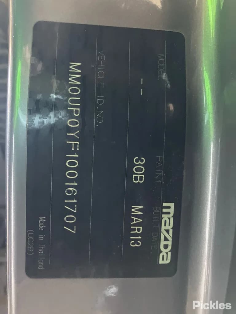 2013 Mazda BT-50 Used VIN MM0UP0YF100161707 – odometer reading 2013 Mazda BT-50 Used VIN MM0UP0YF100161707 – odometer reading