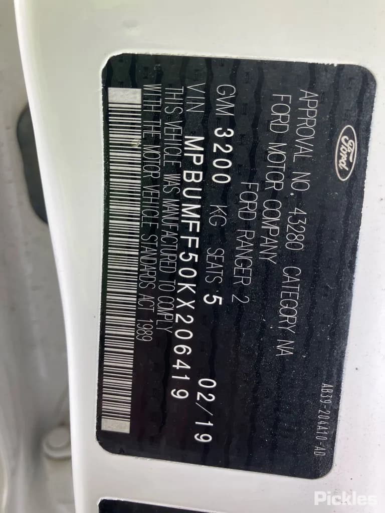 2019 Ford Ranger Used VIN MPBUMFF50KX206419 – dashboard 2019 Ford Ranger Used VIN MPBUMFF50KX206419 – dashboard