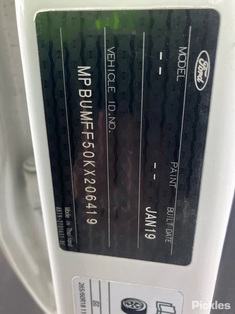 2019 Ford Ranger Used VIN MPBUMFF50KX206419 – odometer reading 2019 Ford Ranger Used VIN MPBUMFF50KX206419 – odometer reading