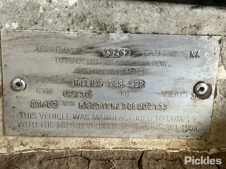2003 Toyota Hilux Used VIN MR031LNE908002139 – photo 20 2003 Toyota Hilux Used VIN MR031LNE908002139 – photo 20