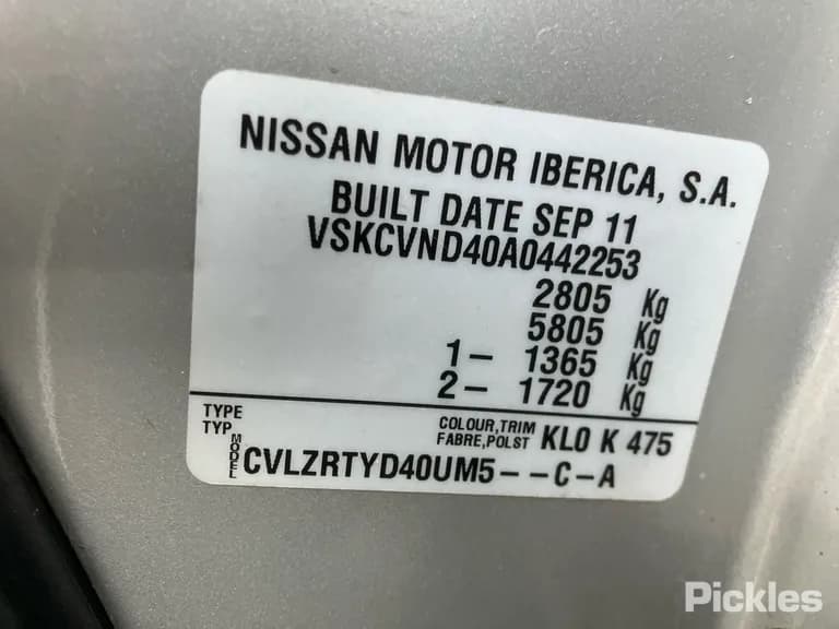 2011 Nissan Navara Used VIN VSKCVND40A0442253 – undercarriage 2011 Nissan Navara Used VIN VSKCVND40A0442253 – undercarriage