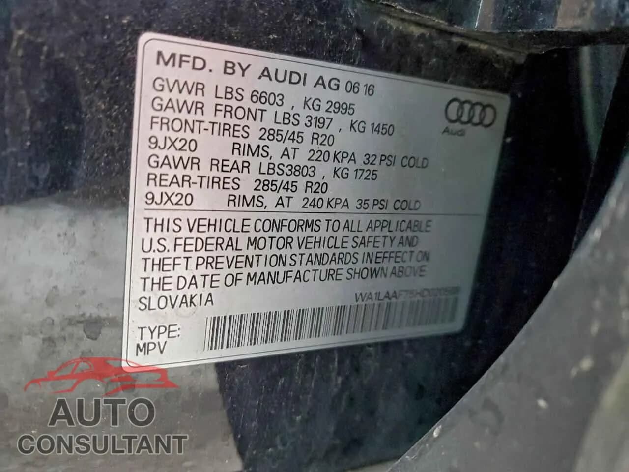 2017 AUDI Q7 Damaged VIN WA1LAAF75HD020568 – photo 14 2017 AUDI Q7 Damaged VIN WA1LAAF75HD020568 – photo 14