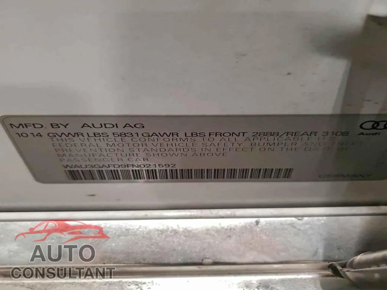 2015 AUDI A8 Damaged VIN WAU3GAFD9FN021592 – photo 12 2015 AUDI A8 Damaged VIN WAU3GAFD9FN021592 – photo 12