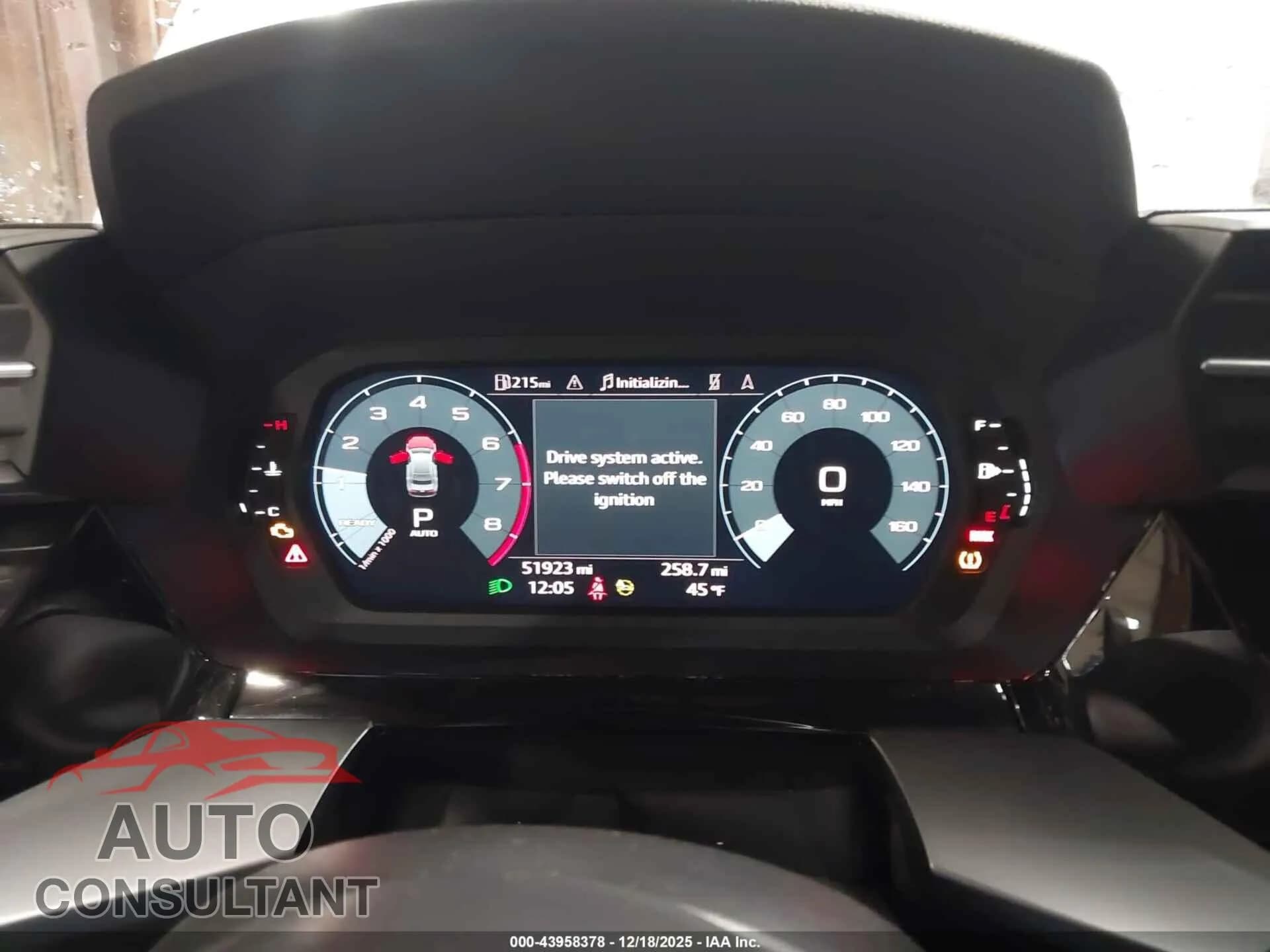 2022 AUDI A3 Damaged VIN WAUAUDGY2NA033558 – exterior detail 2022 AUDI A3 Damaged VIN WAUAUDGY2NA033558 – exterior detail