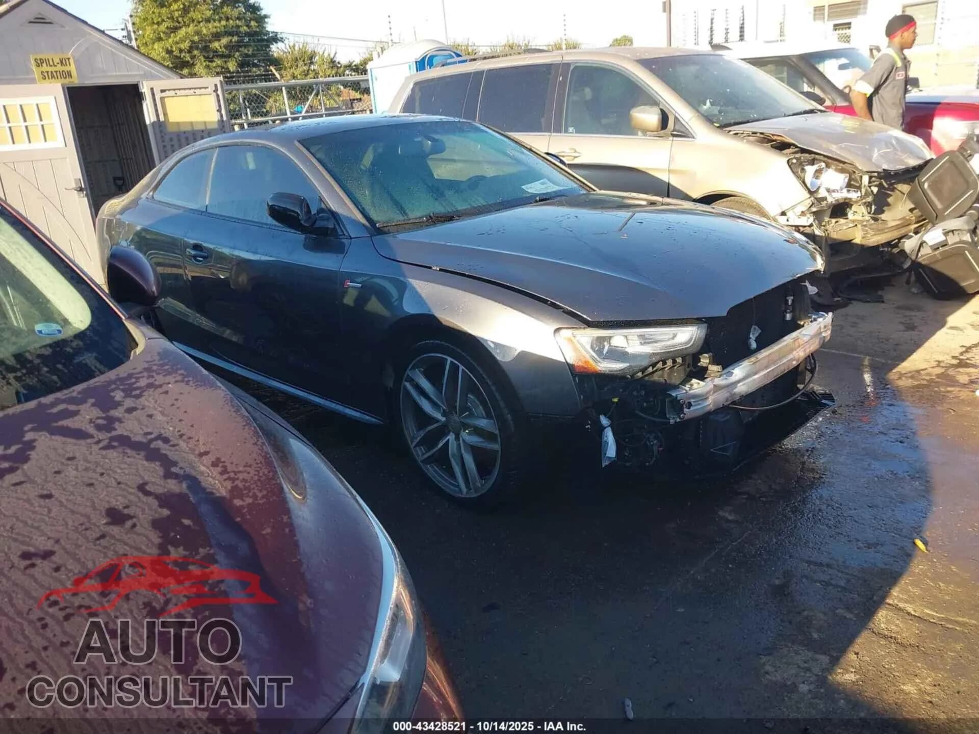 2016 AUDI S5 Damaged VIN WAUC4AFR5GA005533 – front exterior 2016 AUDI S5 Damaged VIN WAUC4AFR5GA005533 – front exterior