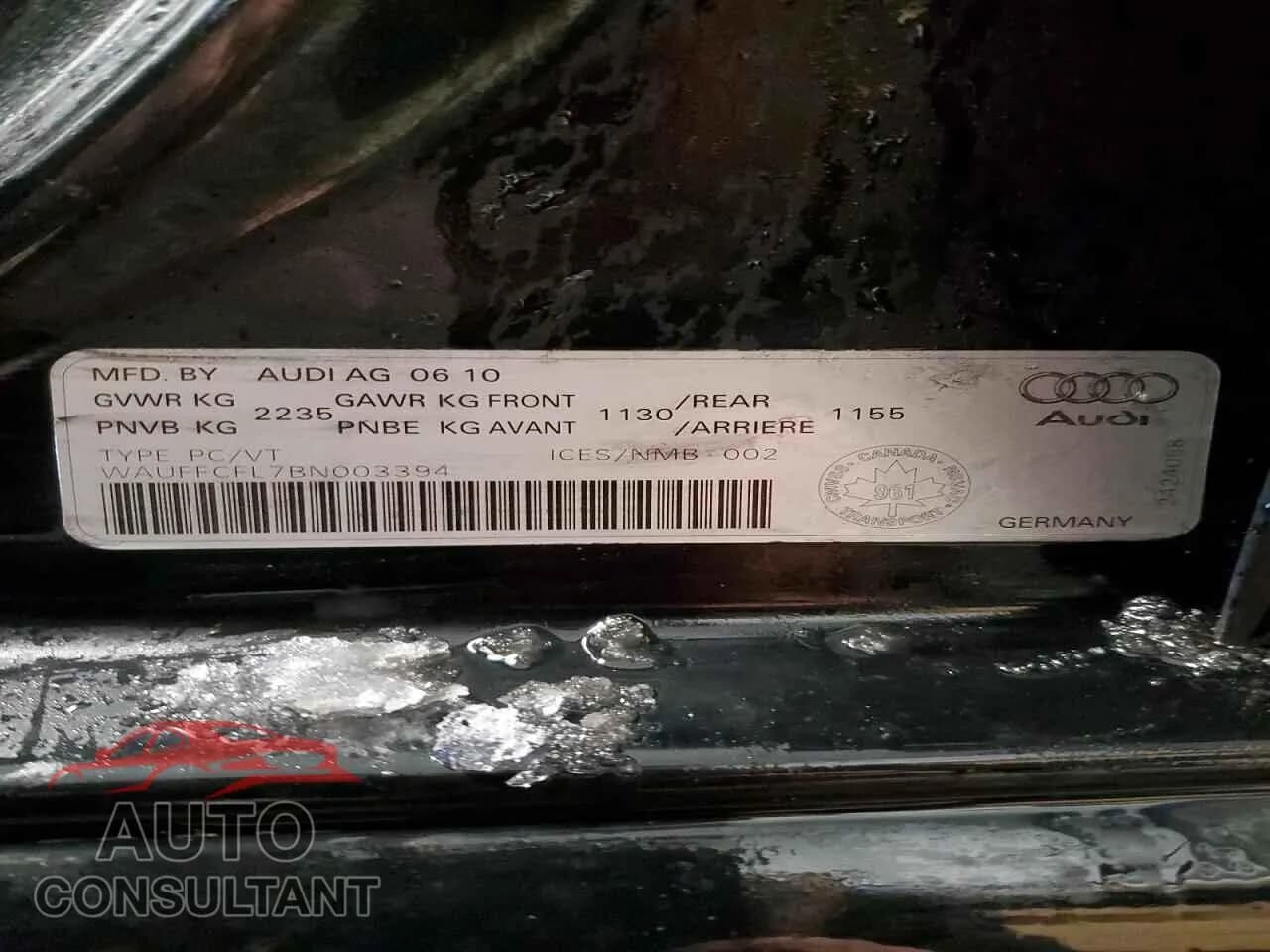 2011 AUDI A4 Damaged VIN WAUFFCFL7BN003394 – photo 12 2011 AUDI A4 Damaged VIN WAUFFCFL7BN003394 – photo 12