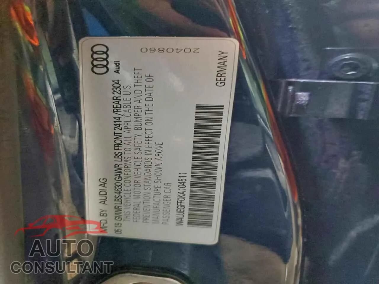 2019 AUDI A3 Damaged VIN WAUJEGFF0KA104511 – photo 12 2019 AUDI A3 Damaged VIN WAUJEGFF0KA104511 – photo 12