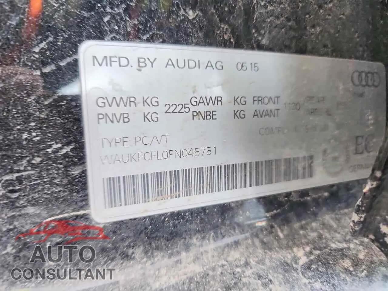 2015 AUDI A4 Damaged VIN WAUKFCFL0FN045751 – photo 13 2015 AUDI A4 Damaged VIN WAUKFCFL0FN045751 – photo 13