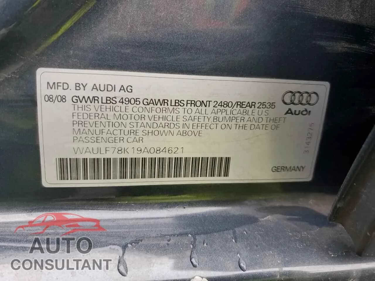 2009 AUDI A4 Damaged VIN WAULF78K19A084621 – photo 13 2009 AUDI A4 Damaged VIN WAULF78K19A084621 – photo 13