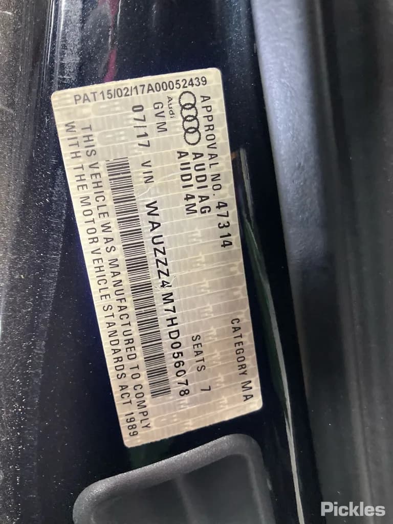 2017 Audi Q7 Used VIN WAUZZZ4M7HD056078 – engine bay 2017 Audi Q7 Used VIN WAUZZZ4M7HD056078 – engine bay