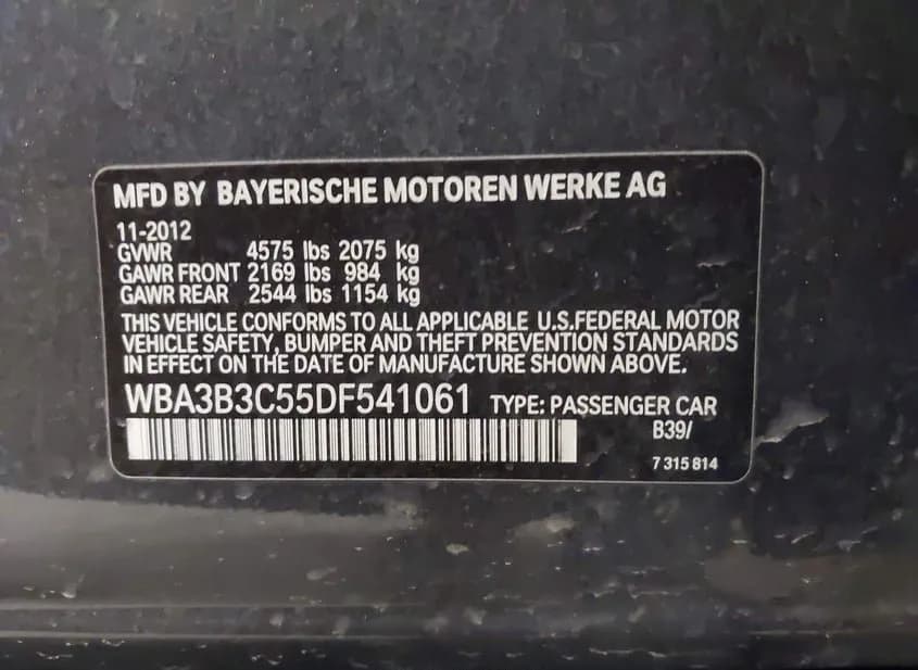 2013 BMW 328i Used VIN WBA3B3C55DF541061 – dashboard 2013 BMW 328i Used VIN WBA3B3C55DF541061 – dashboard