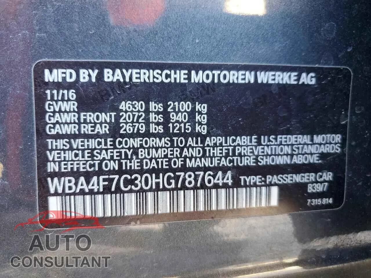 2017 BMW 4 SERIES Damaged VIN WBA4F7C30HG787644 – photo 12 2017 BMW 4 SERIES Damaged VIN WBA4F7C30HG787644 – photo 12